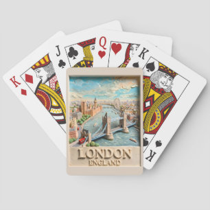 Jeu De Cartes Horizon Texturé de Londres Angleterre Art de Voyag