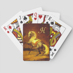 Jeu De Cartes HORSE GRIS JAUNE Or Brown Monogramme