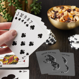 Jeu De Cartes Horse noir droit Jouer des cartes avec texte perso