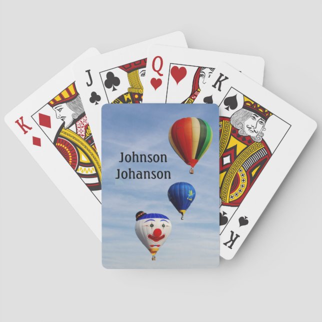 Jeu De Cartes Hot Air Ballooning 3 balloons in sky  (dos)