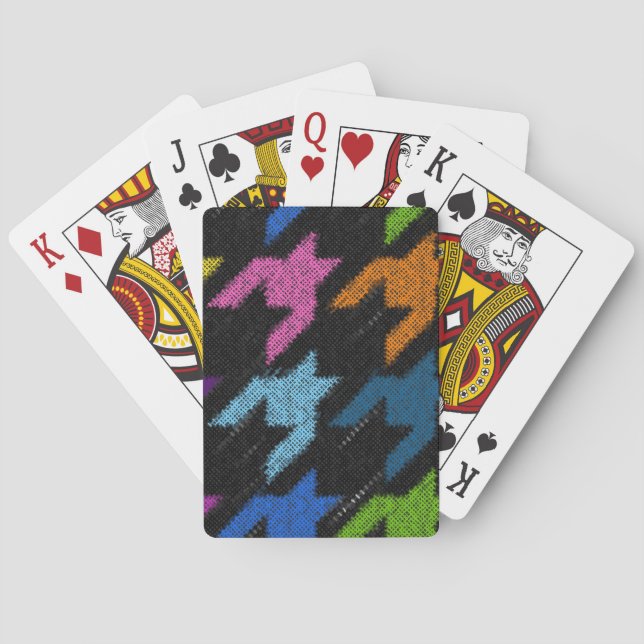 Jeu De Cartes Houndstooth : imitation de toile brute. (dos)