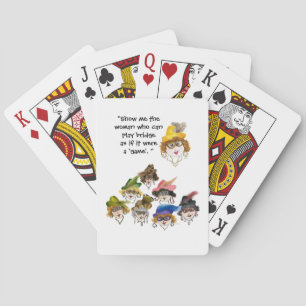 Jeu De Cartes Huit Cartes Dames Joueuses De Pont Humoristiques