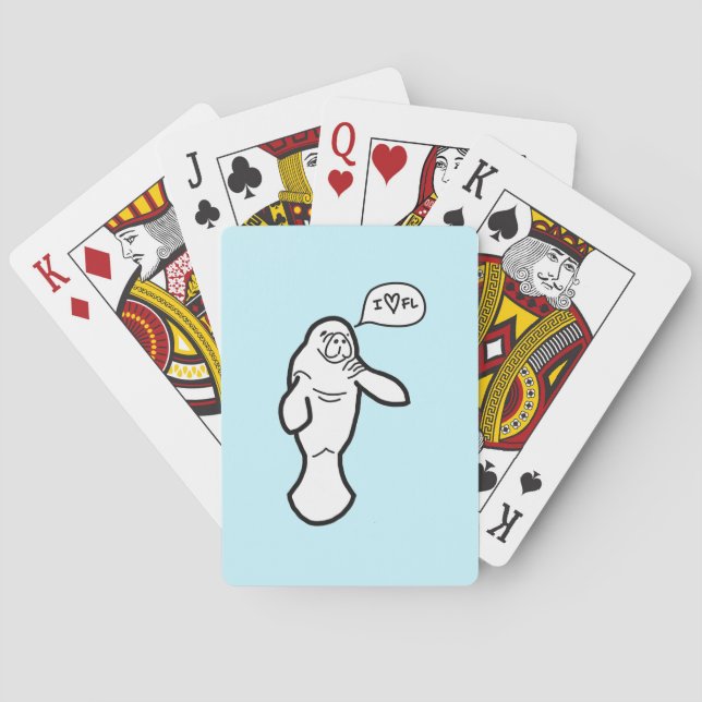 Jeu De Cartes I Heart Florida Manatee Jouer des cartes (dos)