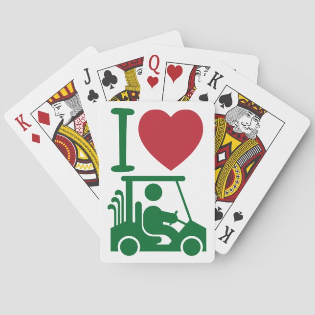 Jeu De Cartes I Heart Love Golfing Red Green Golf Playing Cards (dos)