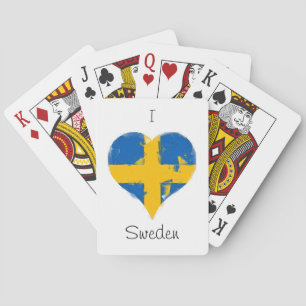 Jeu De Cartes I Heart Suède Drapeau suédois