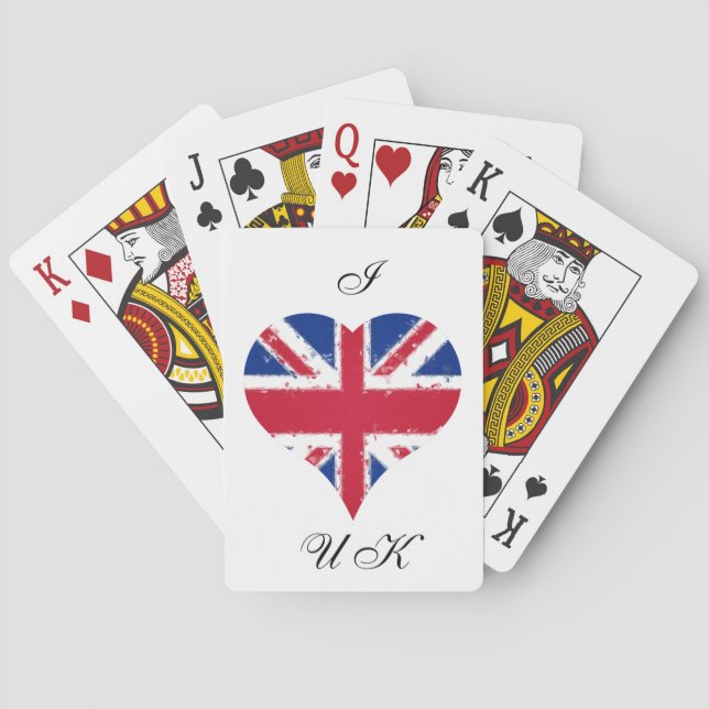 Jeu De Cartes I Heart UK Angleterre British Flag (dos)