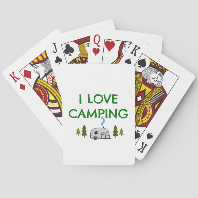 Jeu De Cartes I Love Camping Camper Nature Trees Trailer (dos)