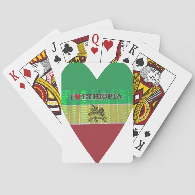 Jeu De Cartes I Love Heart Ethiopie : Drapeau Art Motif (dos)