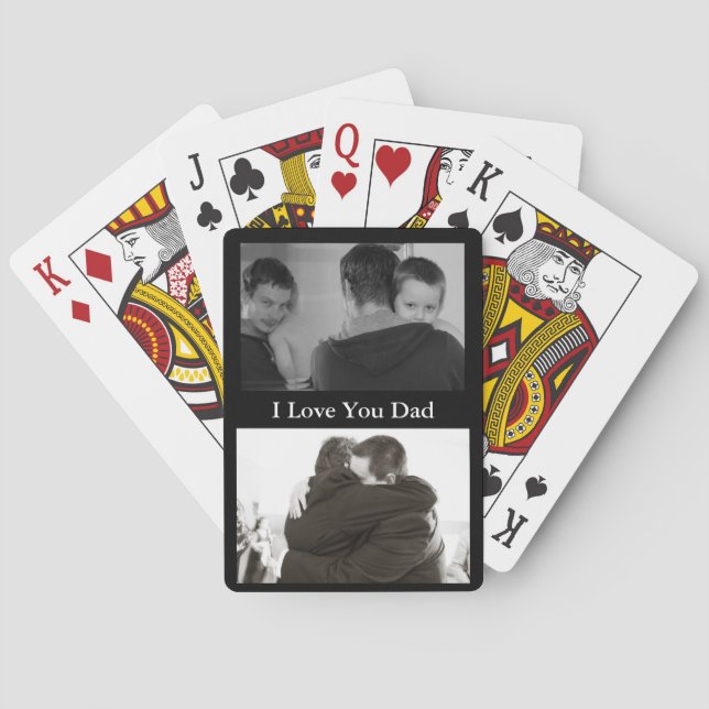 Jeu De Cartes I Love You Dad avec texte et photo personnalisés (dos)