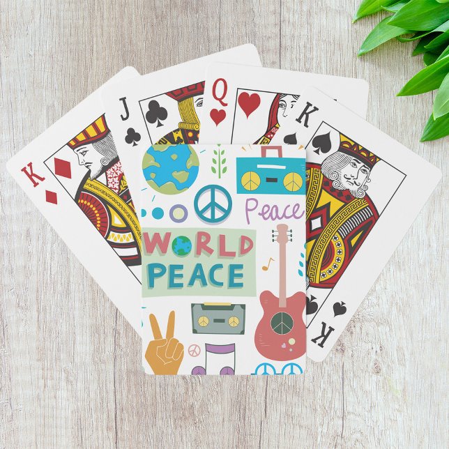Jeu De Cartes Icônes de Paix Mondiale Rétro Jouer Des Cartes (Créateur téléchargé)