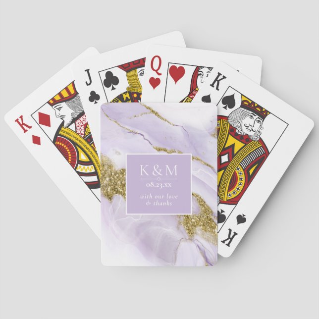 Jeu De Cartes ID Abstrait Lavande d'encre Lux990 (dos)