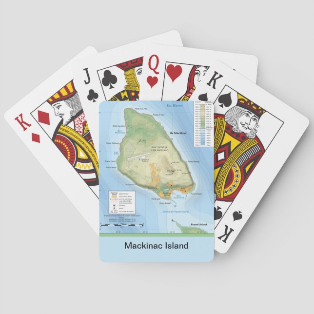 Jeu De Cartes Île Mackinac Topographie Vélos Cartes de Jeu (dos)