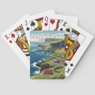 Jeu De Cartes Îles Féroé Danemark Voyage Art Vintage