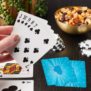 Jeu De Cartes Illinois silhouette étoile bleue éclatée
