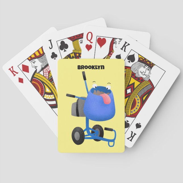 Jeu De Cartes Illustration amusante du mélangeur de ciment bleu (dos)