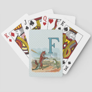 Jeu De Cartes Illustration ancienne de la pêche à la grenouille