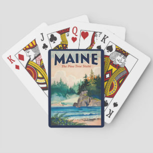 Jeu De Cartes Illustration artistique de phare du Maine pour voy