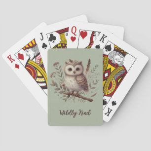 Jeu De Cartes Illustration botanique de chouette fantaisiste de