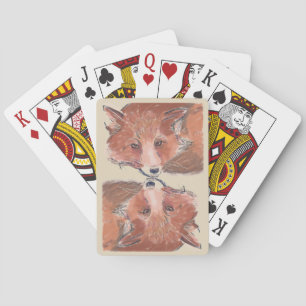 Jeu De Cartes Illustration couleur Renard rouge en miroir