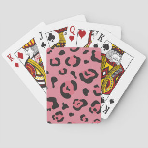 Jeu De Cartes Illustration d'animal de rose de léopard
