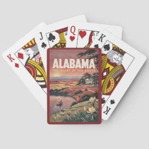 Jeu De Cartes Illustration de bateau sur la rivière Alabama Art