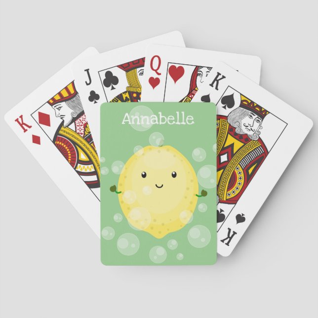 Jeu De Cartes Illustration de bulles de caricatures de citron mo (dos)