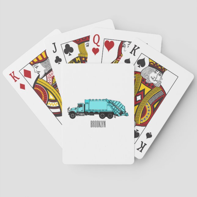 Jeu De Cartes Illustration de camion à ordures (dos)
