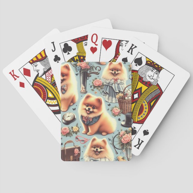 Jeu De Cartes Illustration de Cute Pomeranian (dos)