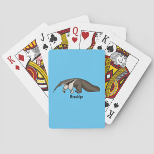 Jeu De Cartes Illustration de dessin animé d'Anteater happy