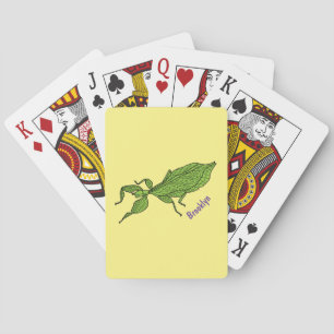 Jeu De Cartes Illustration de dessin animé d'insecte feuille ver
