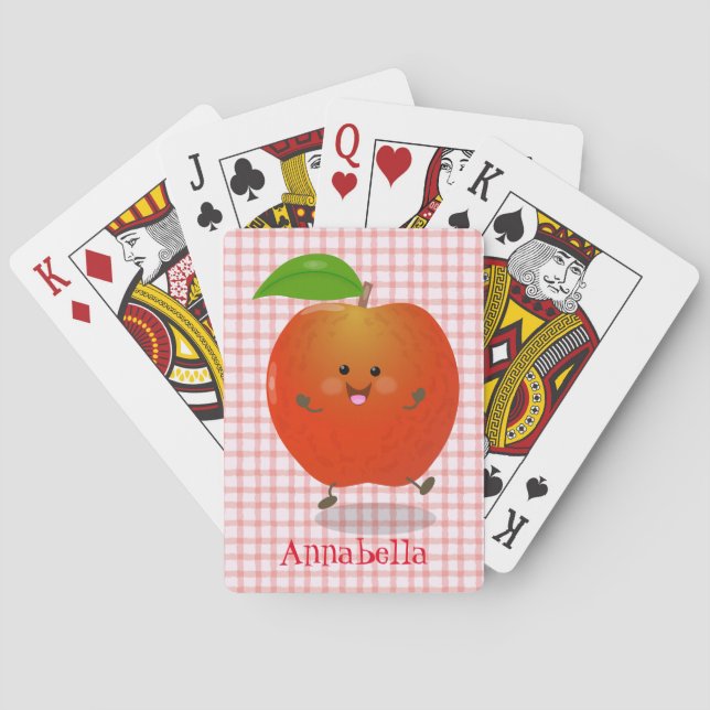 Jeu De Cartes Illustration de dessin animé sur la pomme de danse (dos)