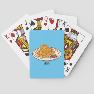 Jeu De Cartes Illustration de dessin animé sur le poulet frit