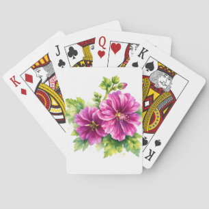 Jeu De Cartes Illustration de fleur aquarelle violette 