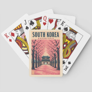 Jeu De Cartes Illustration de fleurs de cerisier en Corée du Sud