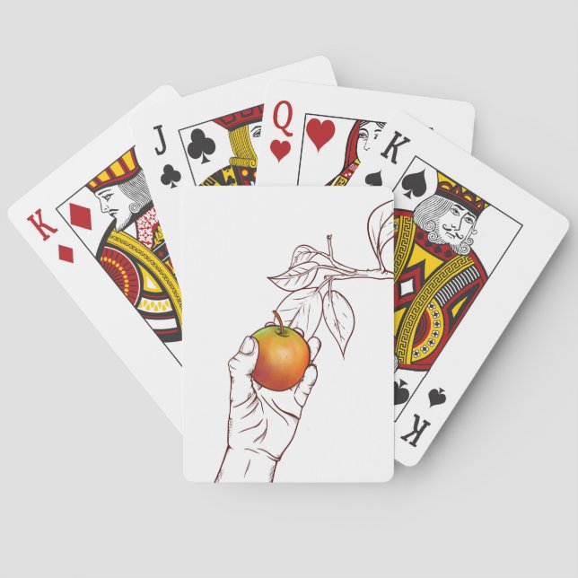 Jeu De Cartes Illustration de fruit d'arbre à pomme (dos)