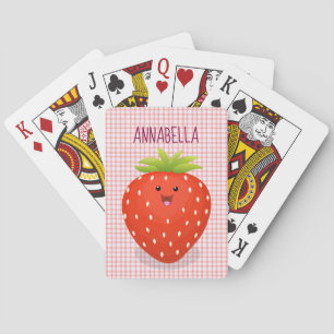 Jeu De Cartes Illustration de la fraise Cute kawaii