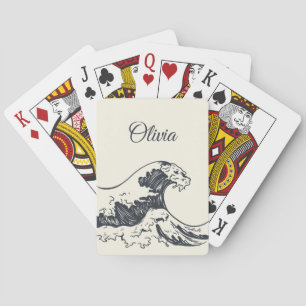 Jeu De Cartes Illustration de la Grande vague au large de Kanaga