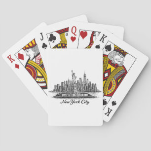 Jeu De Cartes Illustration de la ligne d'horizon de la ville de