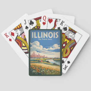 Jeu De Cartes Illustration de la skyline de Chicago dans l'Illin