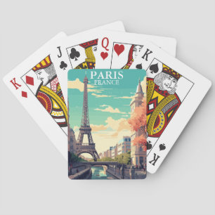 Jeu De Cartes Illustration de la Tour Eiffel à Paris, France