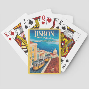 Jeu De Cartes Illustration de la vue aérienne de Lisbonne Portug