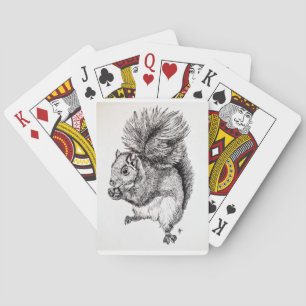 Jeu De Cartes Illustration de l'encre d'écureuil sur le pack de 