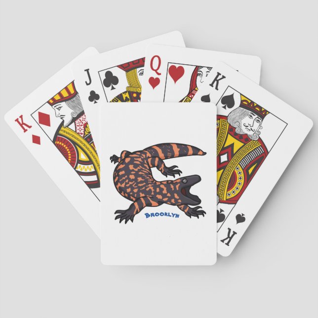 Jeu De Cartes Illustration de lézard géant affamé (dos)