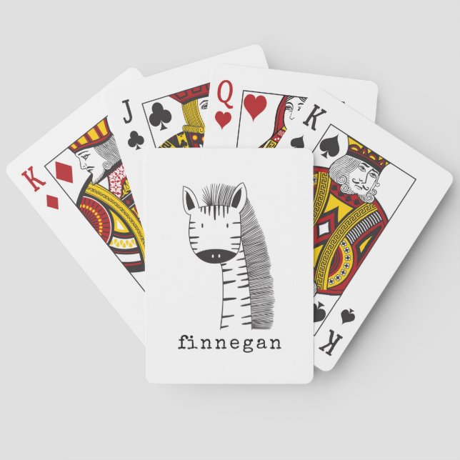 Jeu De Cartes Illustration de ligne simple de la Giraffe Cute No (dos)