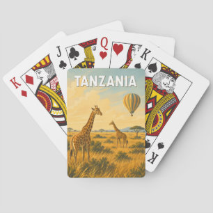 Jeu De Cartes Illustration de montgolfière à air chaud en Tanzan