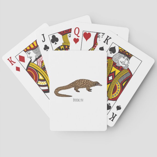 Jeu De Cartes Illustration de pangolin à queue longue (dos)