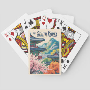 Jeu De Cartes Illustration de paysage de Corée du Sud Art de voy