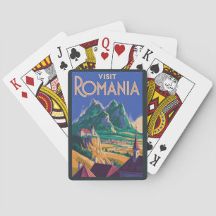 Jeu De Cartes Illustration de paysage de Roumanie Art de voyage 