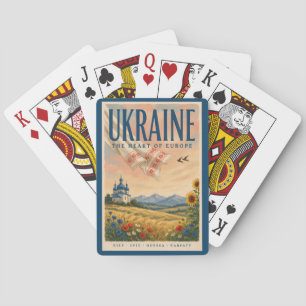 Jeu De Cartes Illustration de paysage ukrainien de voyage