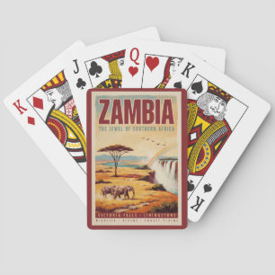 Jeu De Cartes Illustration de paysage zambien Art de voyage vint